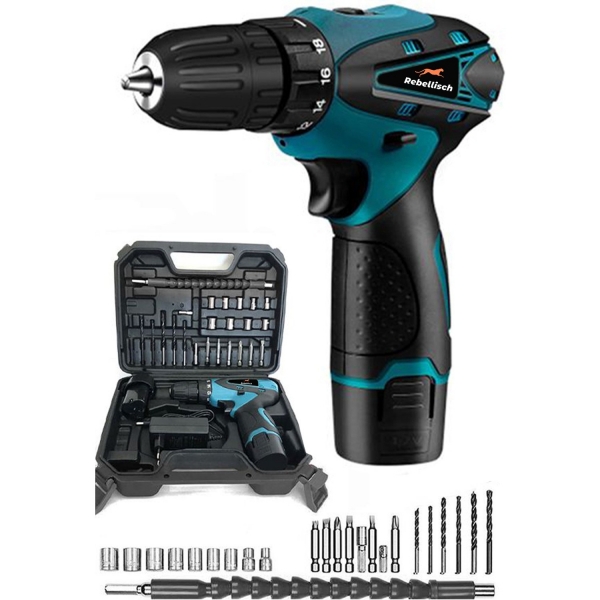 Rebellisch High Acceleration 58 V 8 Ah + 27 Parça Set Akülü Matkap