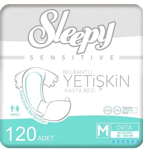 Sleepy Medium Belbantlı Yetişkin Bezi 120 Adet