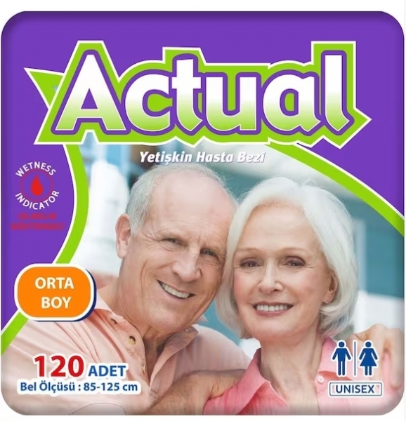 Actual Medium Belbantlı Yetişkin Bezi 120 Adet