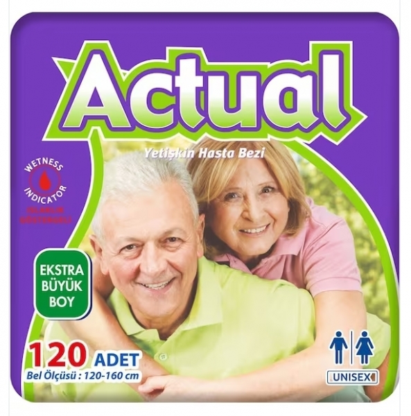 Actual XLarge Belbantlı Yetişkin Bezi 120 Adet