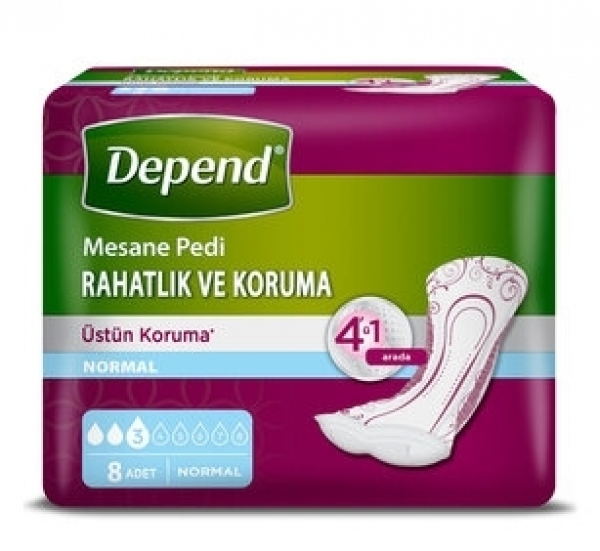Depend Kadın Normal Mesane Pedi 8 Adet