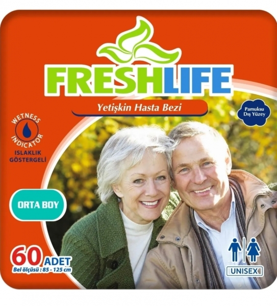 Fresh Life Medium Belbantlı Yetişkin Bezi 60 Adet