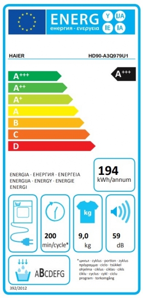 Haier HD90-A3Q979U1-S Isı Pompalı Kurutma Makinesi