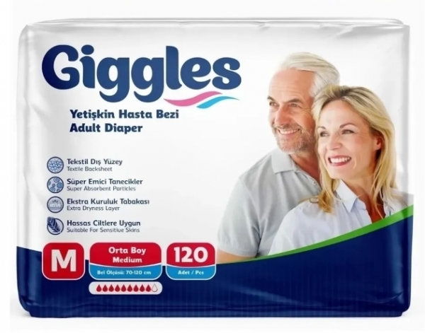 Giggles Medium Belbantlı Yetişkin Bezi 120 Adet
