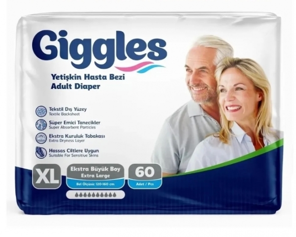 Giggles XLarge Belbantlı Yetişkin Bezi 60 Adet