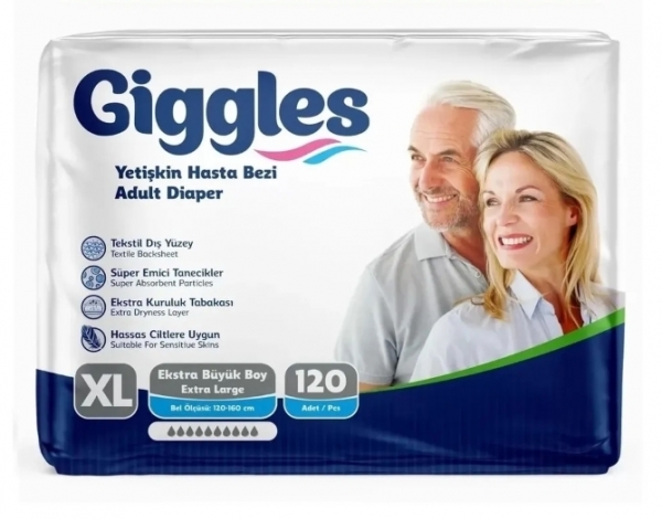 Giggles XLarge Belbantlı Yetişkin Bezi 120 Adet