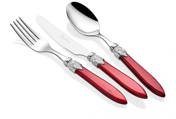 Rivadossi Laura Chrome Bordo 75 Parça Çatal Kaşık Bıçak Takımı