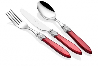 Rivadossi Laura Chrome Bordo 75 Parça Çatal Kaşık Bıçak Takımı