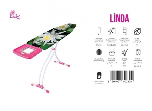 Lady Linda 156x46x90 Ütü Masası