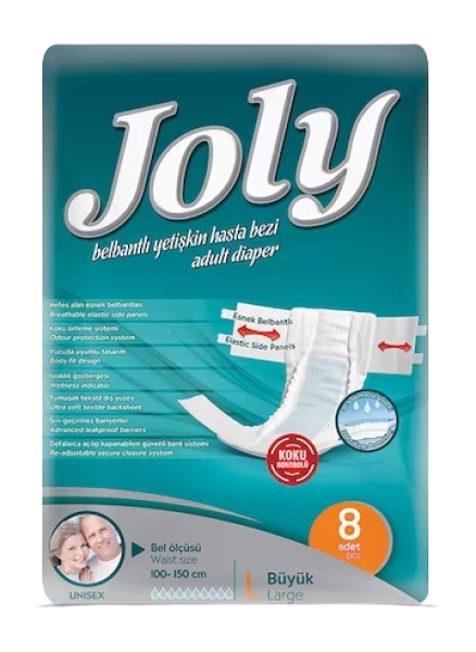 Joly Large Belbantlı Yetişkin Bezi 8 Adet