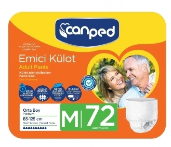 Canped Medium Emici Külot 72 Adet