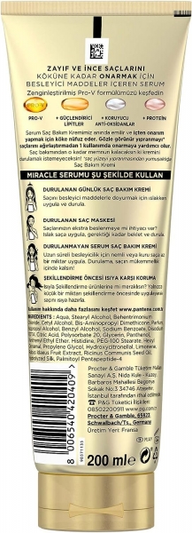 Pantene Pro-V Miracle Serum Superfood Gür ve Güçlü 200 ml Saç Kremi