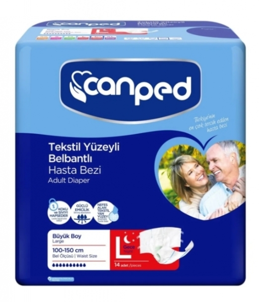 Canped Large Belbantlı Yetişkin Bezi 14 Adet