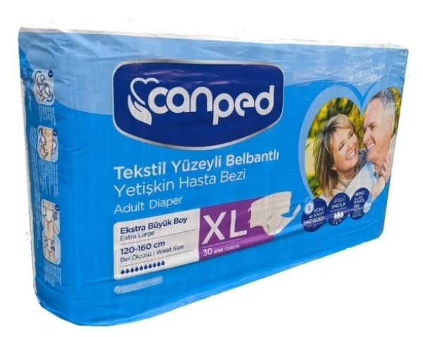 Canped XLarge Belbantlı Yetişkin Bezi 30 Adet