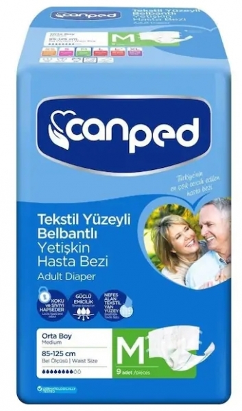 Canped Medium Belbantlı Yetişkin Bezi 9 Adet