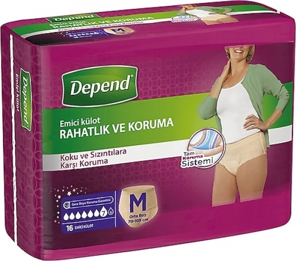 Depend Kadın Medium Orta Emici Külot 16 Adet