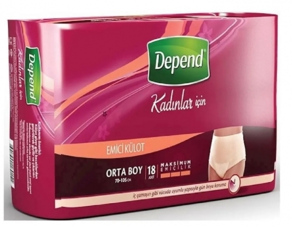 Depend Kadın Medium Orta Emici Külot 18 Adet