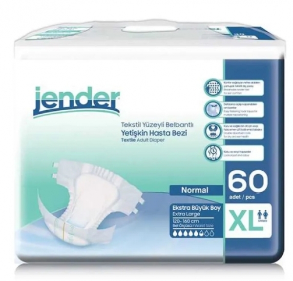Jender XLarge Belbantlı Yetişkin Bezi 60 Adet