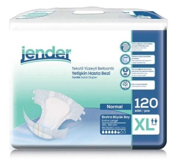 Jender XLarge Belbantlı Yetişkin Bezi 120 Adet