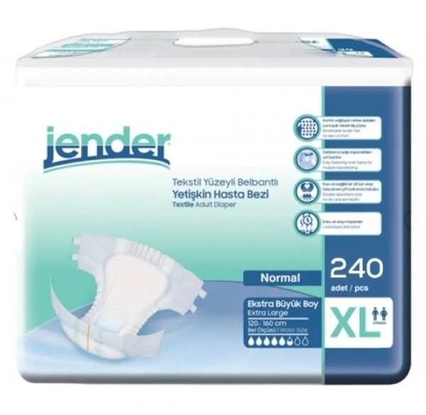 Jender XLarge Belbantlı Yetişkin Bezi 240 Adet