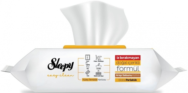 Sleepy Easy Clean Arap Sabunu Katkılı Yüzey Temizlik Havlusu