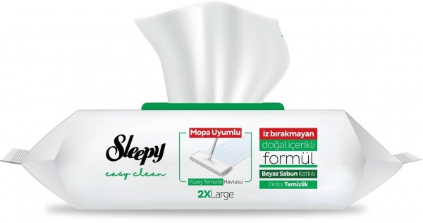 Sleepy Easy Clean Beyaz Sabun Katkılı Mopa Uyumlu Yüzey Temizlik Havlusu