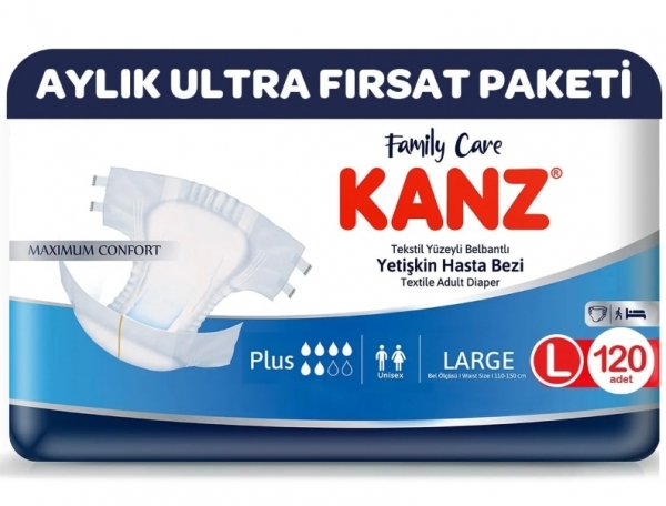 Kanz Large Belbantlı Yetişkin Bezi 120 Adet