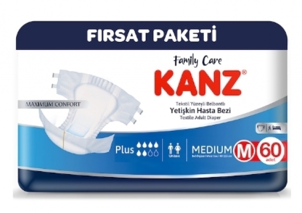 Kanz Medium Belbantlı Yetişkin Hasta Bezi 60 Adet