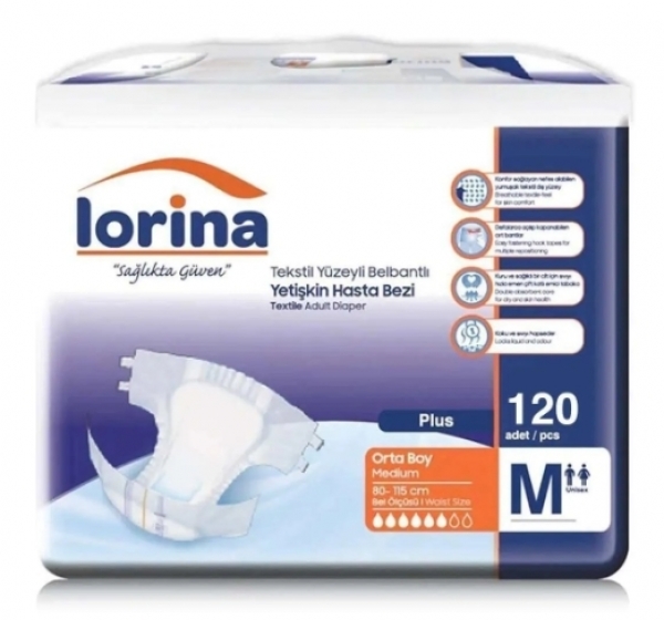 Lorina Medium Belbantlı Yetişkin Bezi 120 Adet