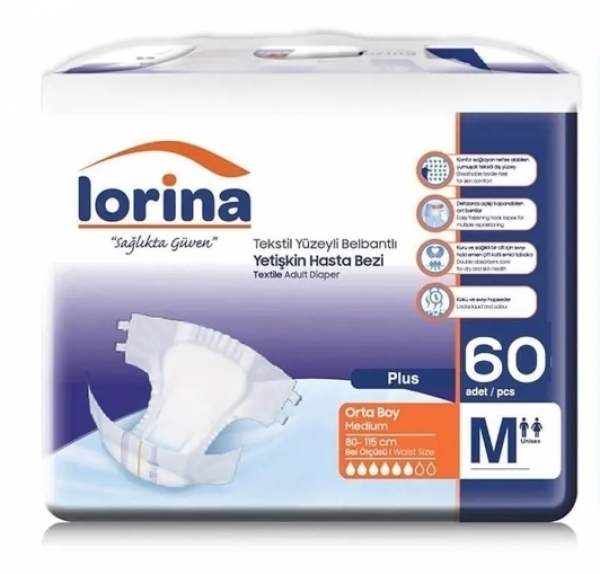 Lorina Medium Belbantlı Yetişkin Bezi 60 Adet