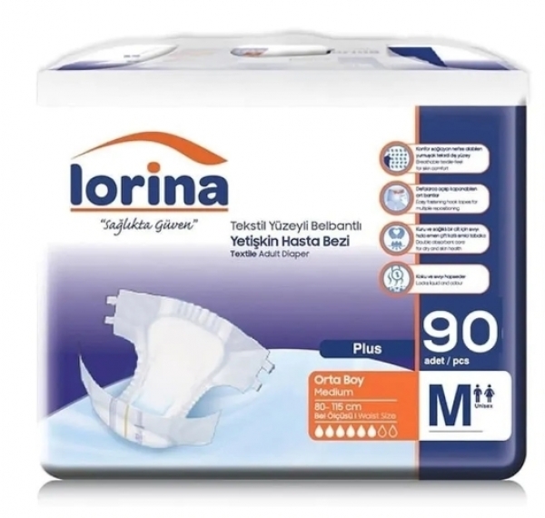 Lorina Medium Belbantlı Yetişkin Bezi 90 Adet