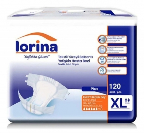 Lorina XLarge Belbantlı Yetişkin Bezi 120 Adet