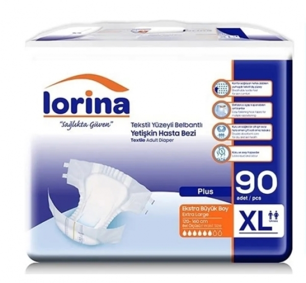 Lorina XLarge Belbantlı Yetişkin Bezi 90 Adet