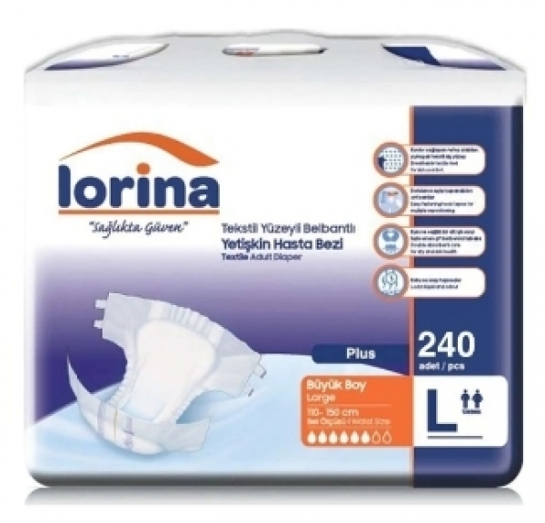 Lorina Large Belbantlı Yetişkin Bezi 240 Adet