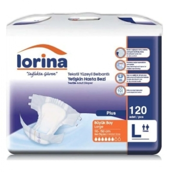 Lorina Large Belbantlı Yetişkin Bezi 120 Adet