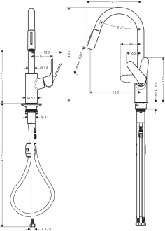 Hansgrohe Focus M41 31815000 Eviye Bataryası