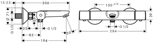 Hansgrohe Ecostat 13123000 Banyo Bataryası