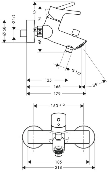 Hansgrohe Talis S 72400000 Banyo Bataryası