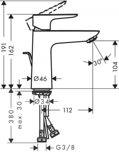 Hansgrohe Talis E 71710140 Lavabo Bataryası (Mat Bronz)