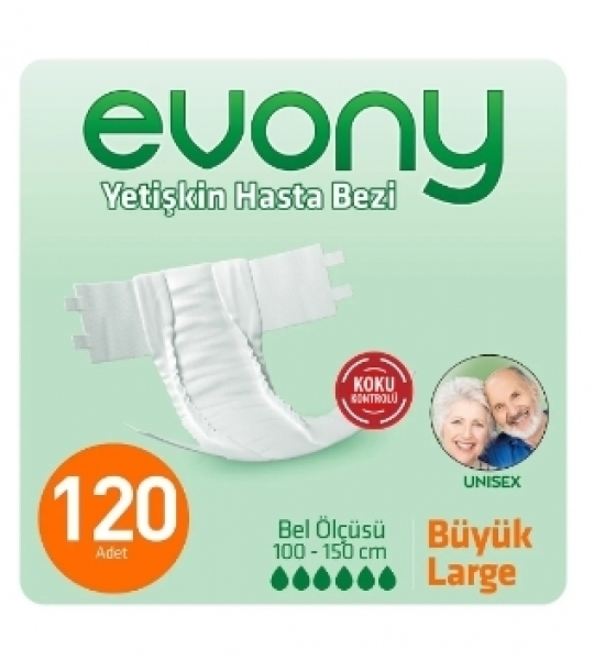 Evony Large Belbantlı Yetişkin Bezi 120 Adet
