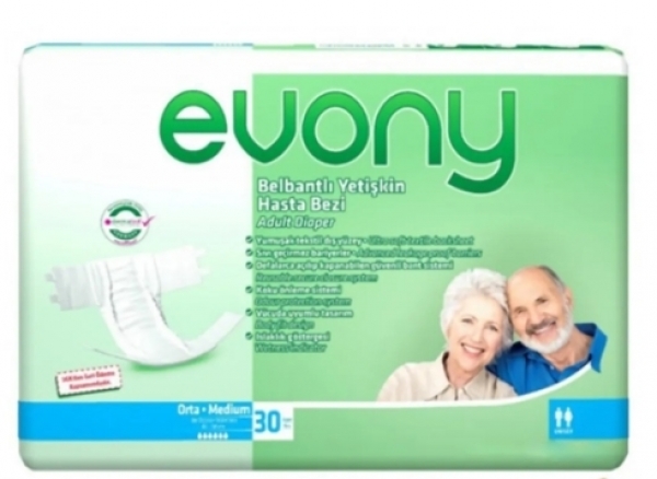 Evony Medium Belbantlı Yetişkin Bezi 30 Adet