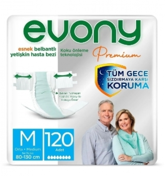Evony Medium Belbantlı Yetişkin Bezi 120 Adet