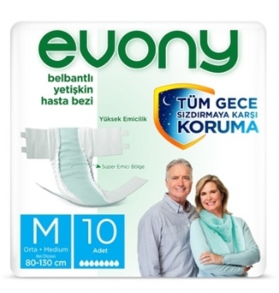 Evony Medium Belbantlı Yetişkin Bezi 10 Adet