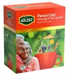 Akzer Panax Ginsengli Alıç Yapraklı Karışık Bitki Çayı Bardak Poşet 60 Adet resim