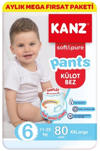 Kanz Soft&Pure Külot 6 Beden 80 Adet Bebek Bezi