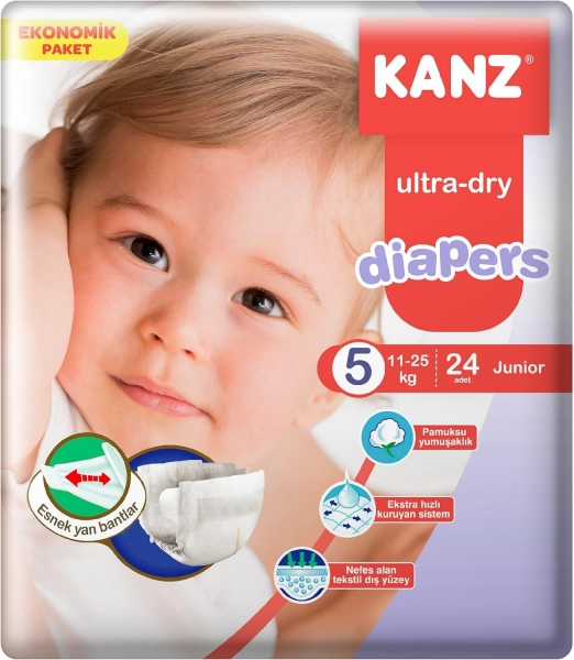Kanz Ultra-Dry 5 Beden 24 Adet Bebek Bezi