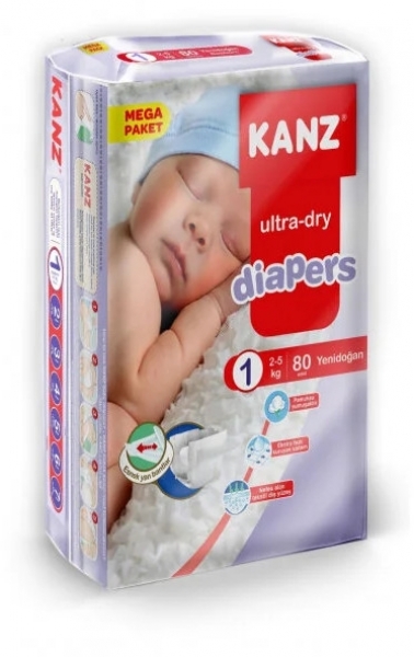 Kanz Ultra-Dry 1 Beden 80 Adet Bebek Bezi