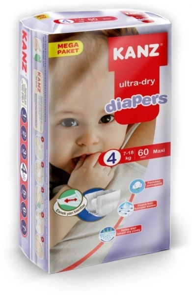 Kanz Ultra-Dry 4 Beden 60 Adet Bebek Bezi
