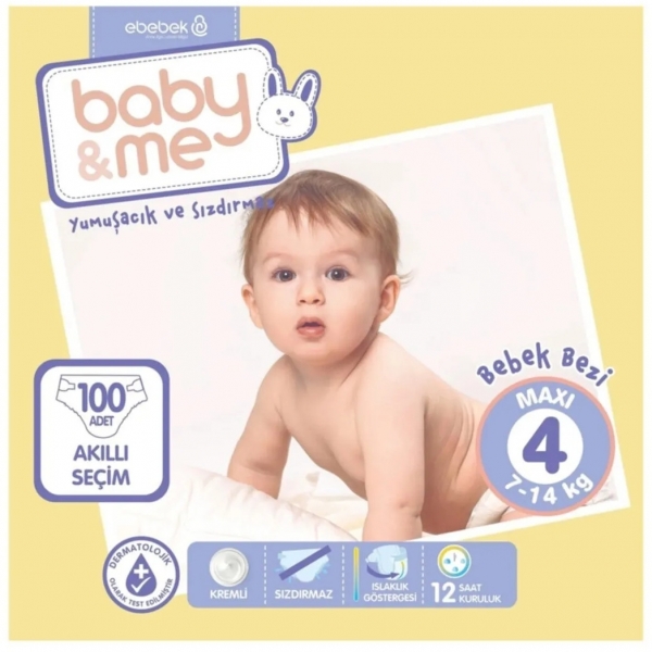 Baby Me 4 Beden 100 Adet Bebek Bezi