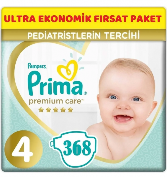 Prima Premium Care 4 Beden 368 Adet Bebek Bezi